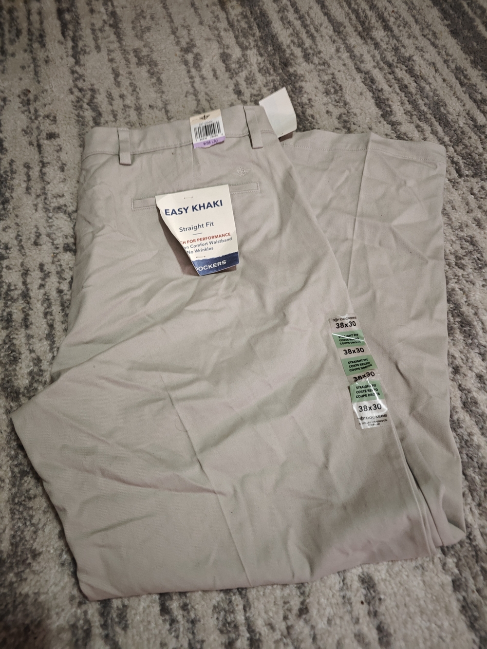 Dockers Men’s Easy Khaki Straight Fit Pants - Light Beige New With Tags 38